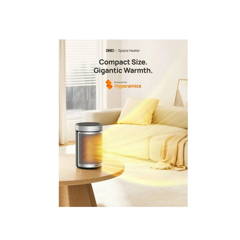 Dreo Space Portable Electric Heaters Inside Home w/Thermostat Timer Eco/Fan Mode - Picture 10 of 13